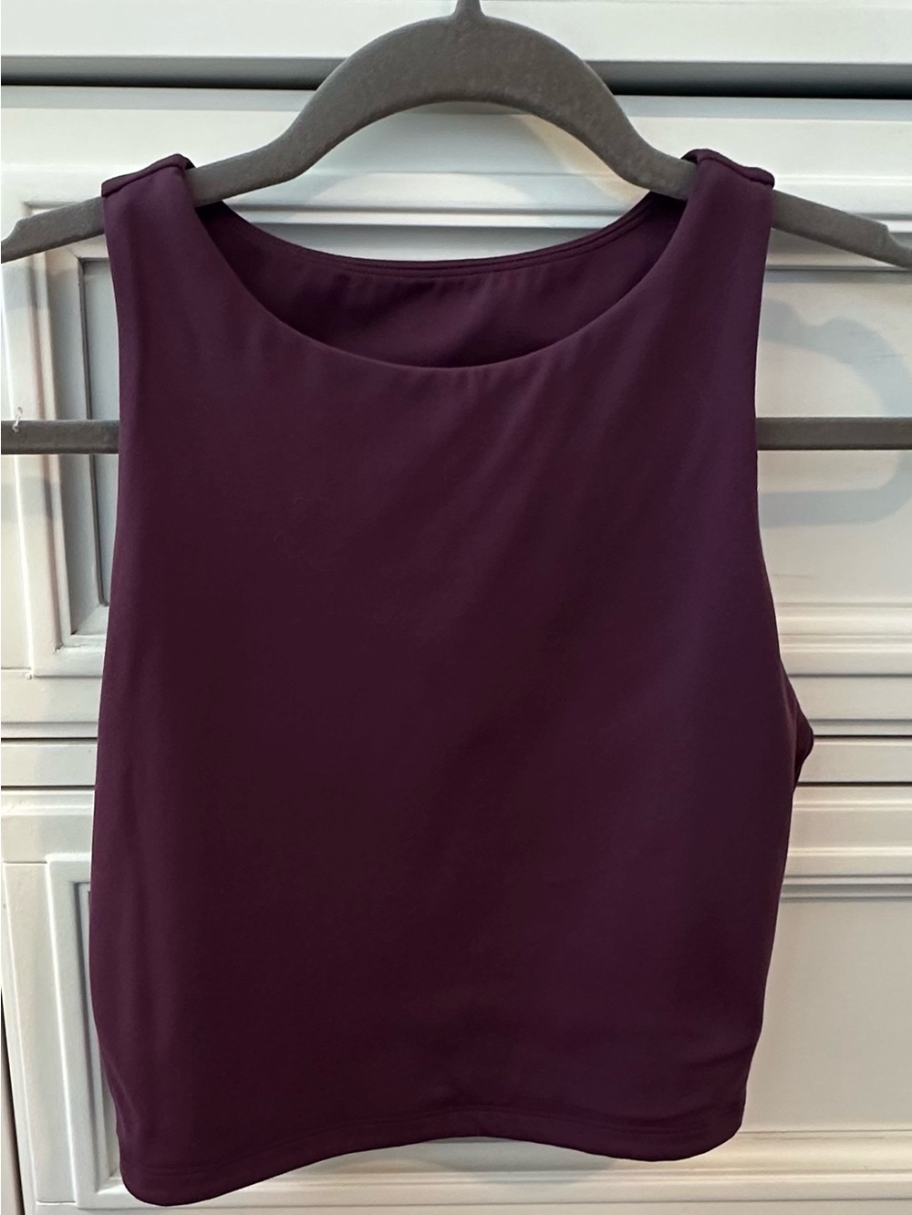 CRZ YOGA Deep Purple Cropped High Neck Workout Tank Small